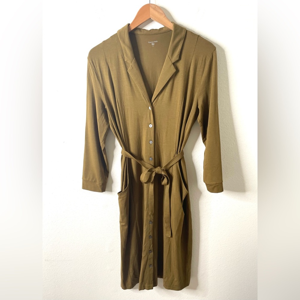 Like New Garnet Hill Tencel Long Sleeve Belted Dress‎ S